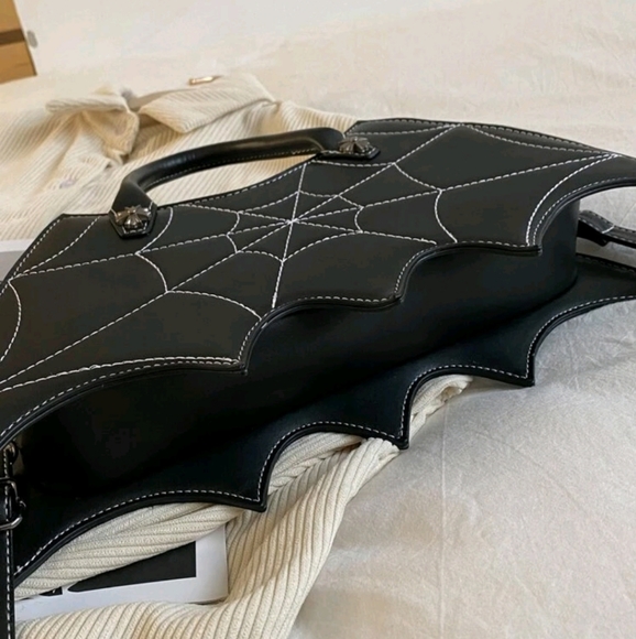 PU Batwing Spiderweb Crossbody Bag - Picture 3 of 16